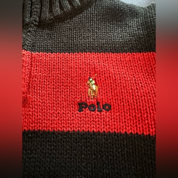 ⭐️NWT⭐️ Polo Ralph Lauren Boys’ Cotton 1/4 Zip Colorblock Black Sweater 3T - Picture 2 of 7